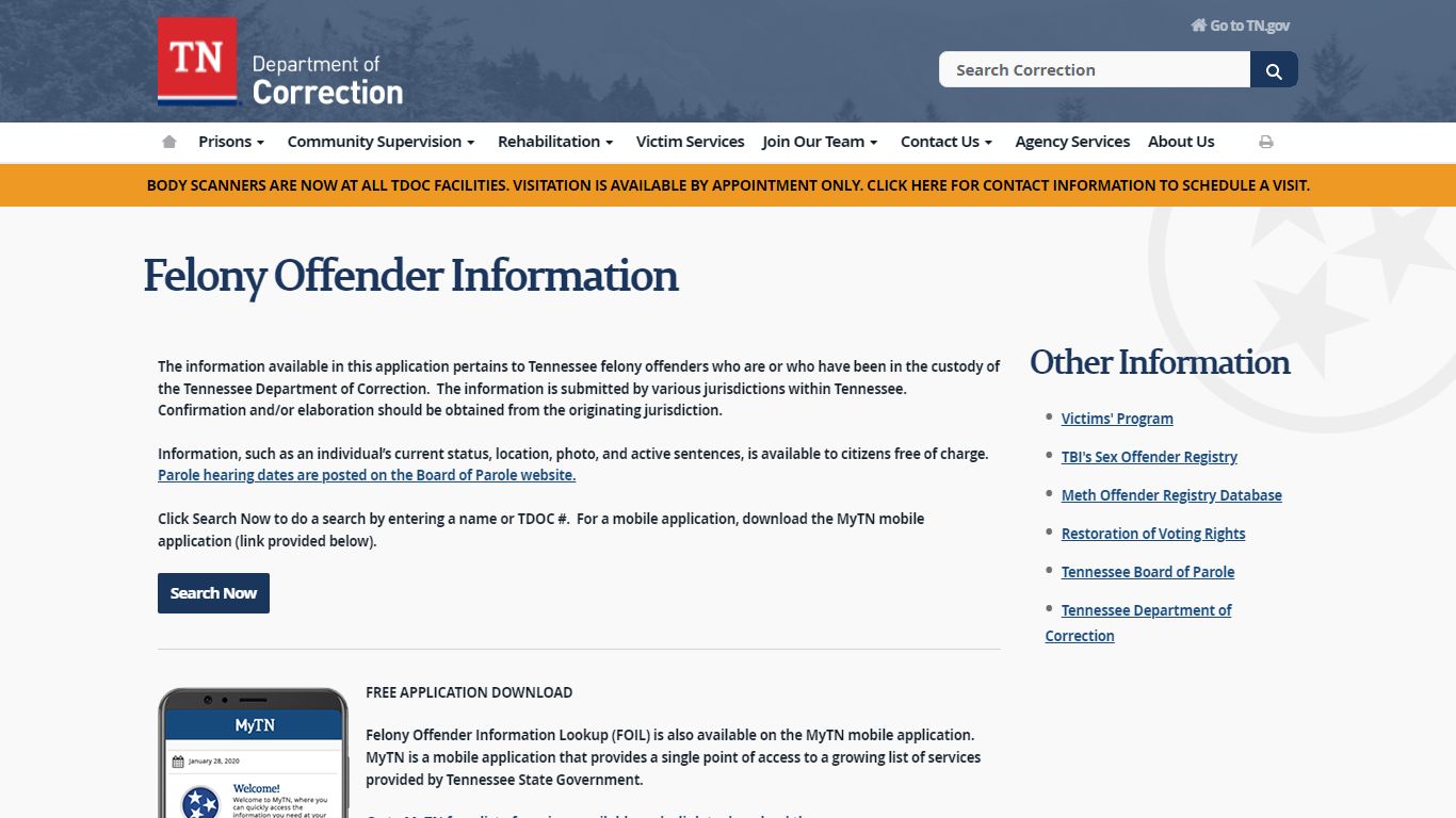 Offender Search - Tennessee State Government - TN.gov